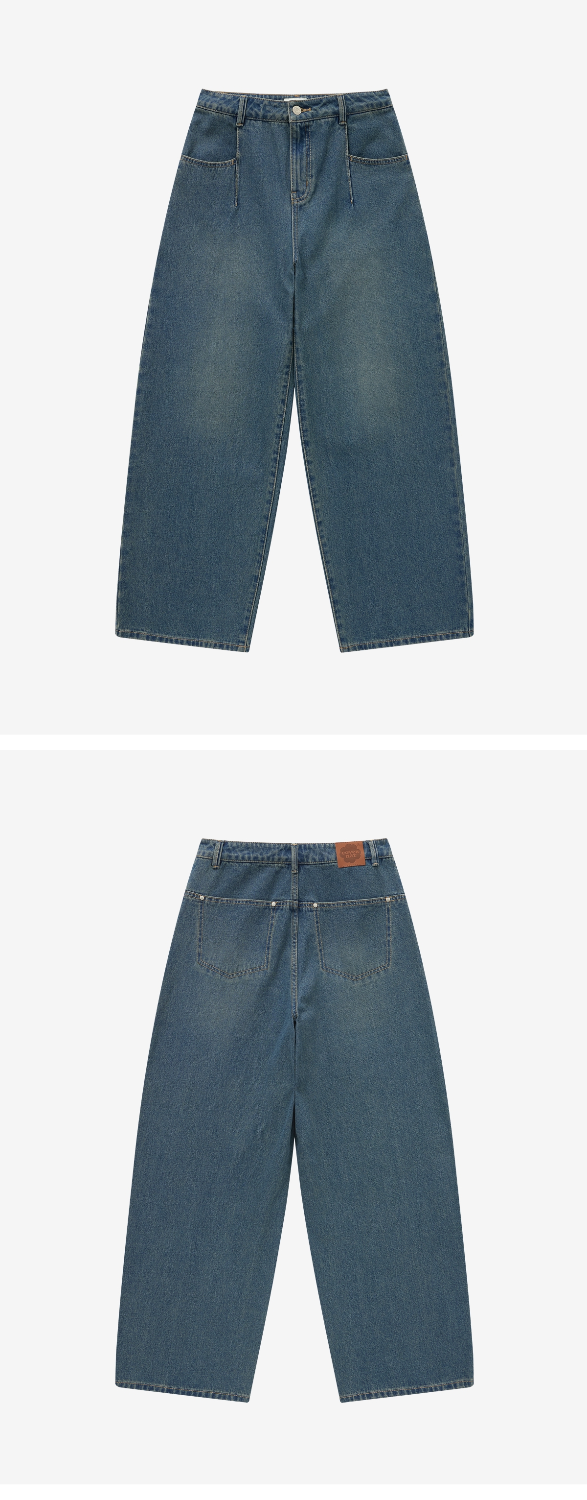 WOMAN WIDE CURVED DENIM PANTS #SANA同款! - 2 COLORS BLUE