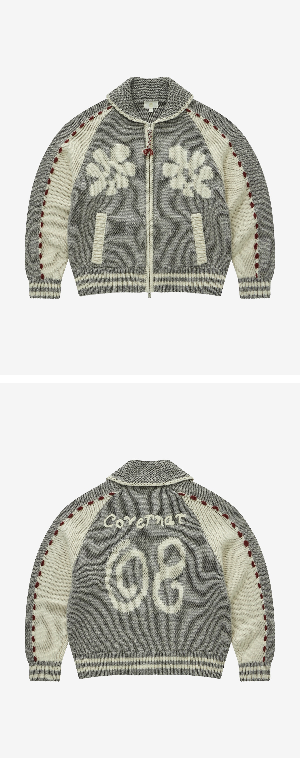 WOMAN WOOL BLEND COWICHAN CARDIGAN #SANA同款！ - 2 COLORS GREY