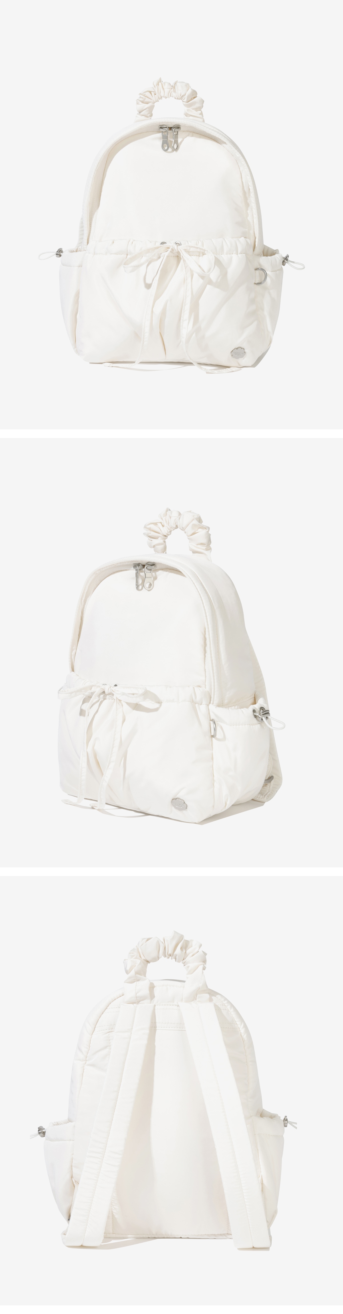 WOMAN SHIRRING MINI BACKPACK #SANA同款！ - 3 COLORS IVORY